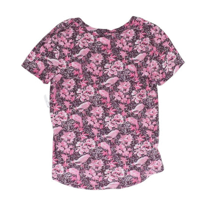 Mauve Floral V Neck T-Shirt