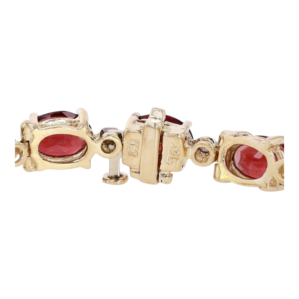 14K Yellow Gold Garnet Tennis Bracelet – Image 4
