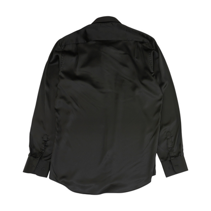 Black Solid Long Sleeve Button Down