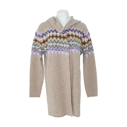Brown Abstract Cardigan Sweater