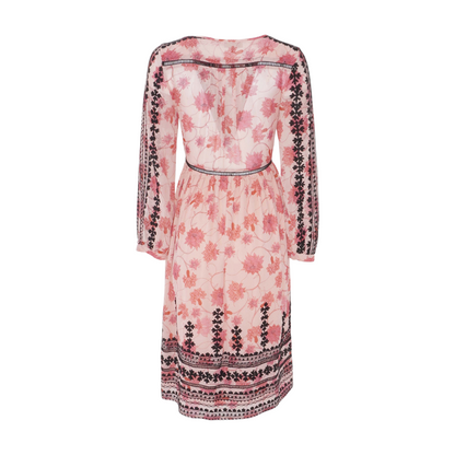 Pink Floral Midi Dress