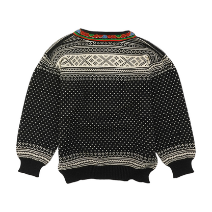 Black Print Pullover Sweater