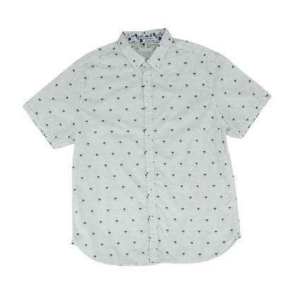 White Polka Dot Short Sleeve Button Down