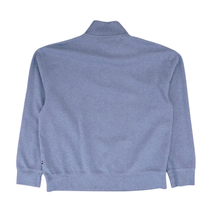 Blue Solid 1/4 Zip Pullover