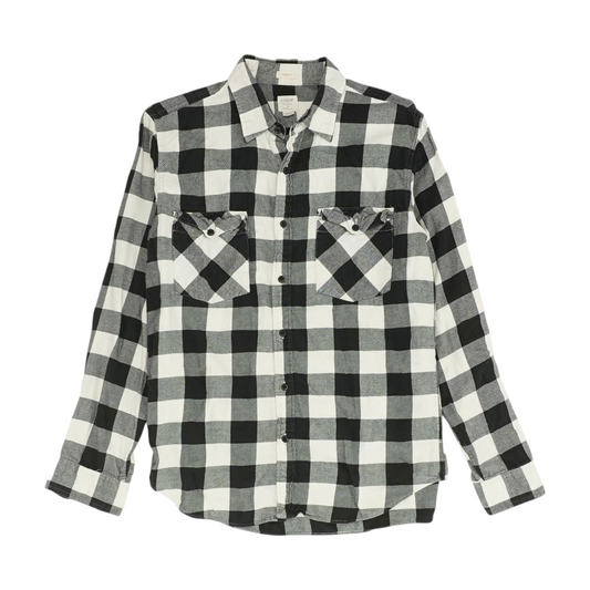 Black Check Flannel Button Down