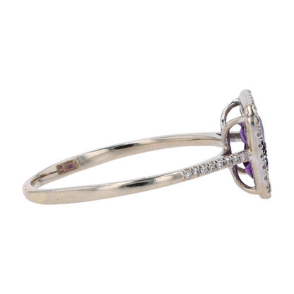14K White Gold Amethyst Fashion Ring