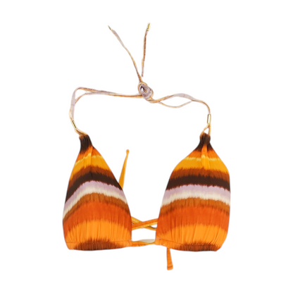 Orange Striped Swim Top
