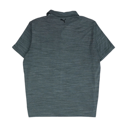Gray Striped Short Sleeve Polo