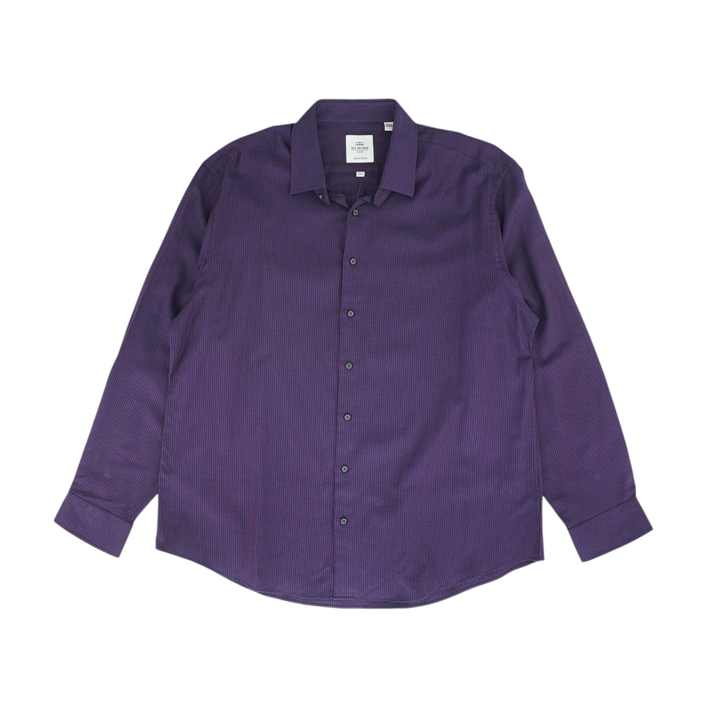 Purple Striped Long Sleeve Button Down