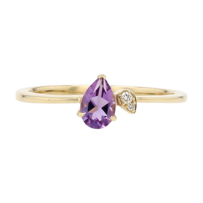 1/3 ctw 10K Yellow Gold Amethyst Fashion Ring