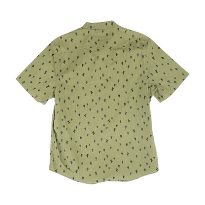 Green Graphic Short Sleeve Button Down