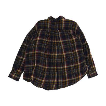 Navy Plaid Flannel Button Down