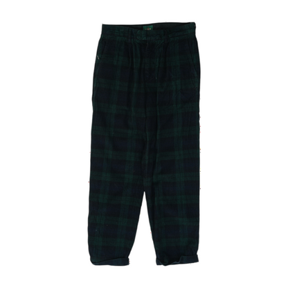 Green Plaid Regular Pants