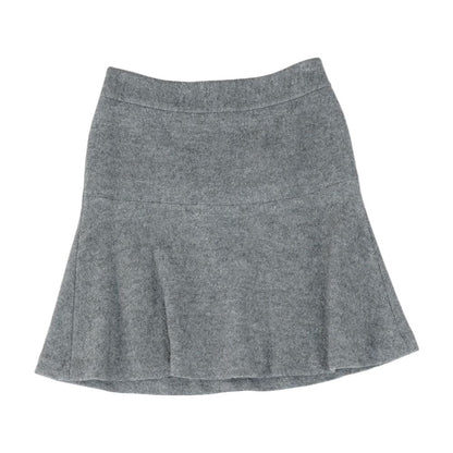 Gray Solid Mini Skirt