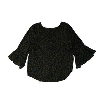 Green Animal Print Blouse