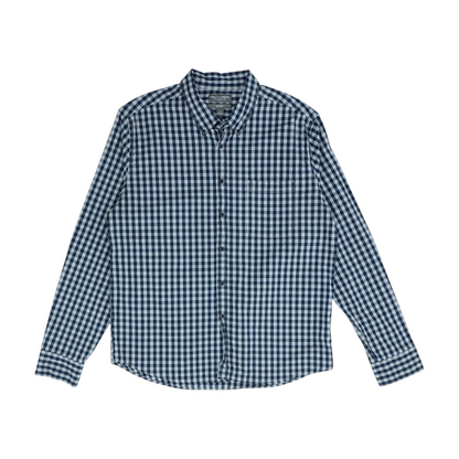 Navy Check Long Sleeve Button Down