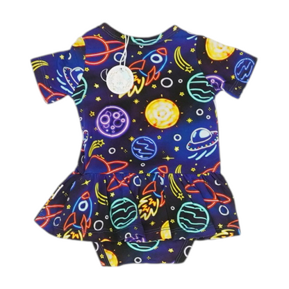 Multi Print Short Sleeve One-Piece