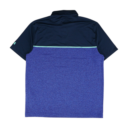 Blue Color Block Short Sleeve Polo