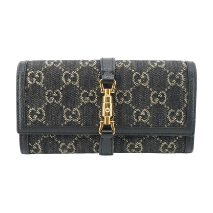 Black GG Denim Jackie 1961 Wallet on Chain