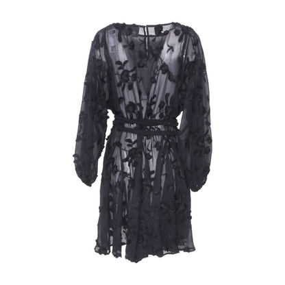 Black Floral Midi Formal