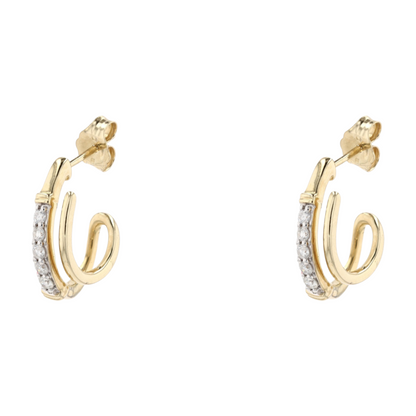 1/5 ctw 10K Yellow Gold Diamond Drop Earrings