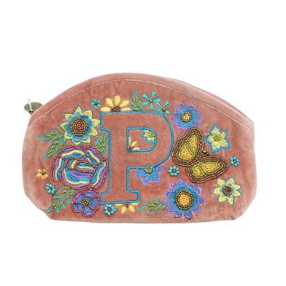 Pink Floral "P" Pouch