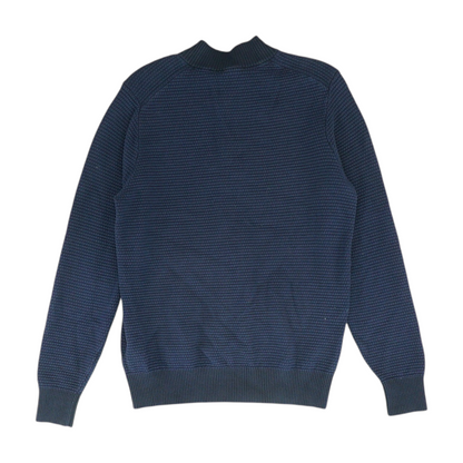 Navy Solid 1/4 Zip Sweater