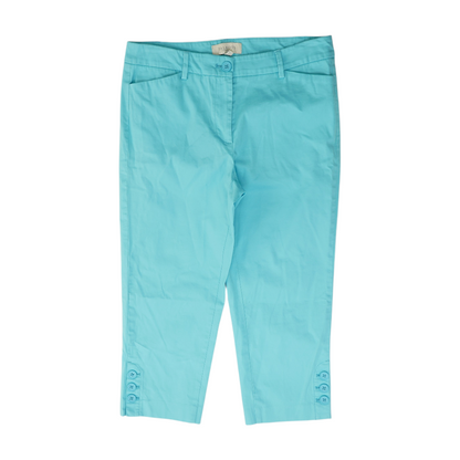 Blue Solid Chino Capris