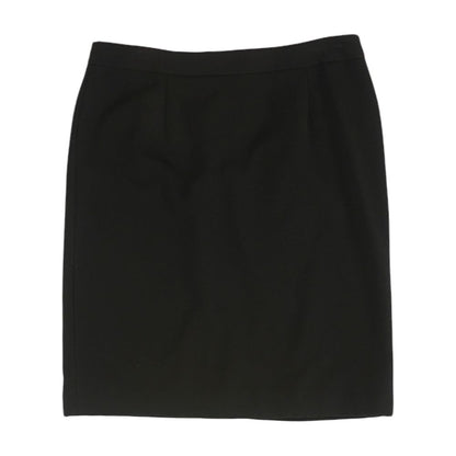 Black Solid Midi Skirt