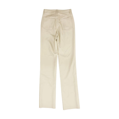 Beige Solid Five Pocket Pants