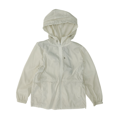 White Solid Rain Jacket