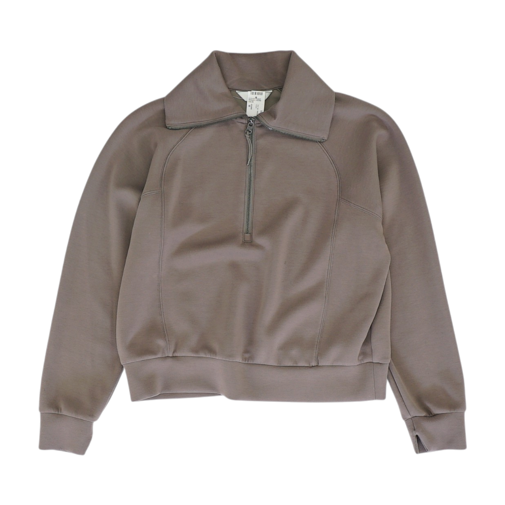 Gray Solid 1/4 Zip Pullover