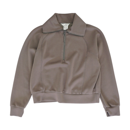 Gray Solid 1/4 Zip Pullover