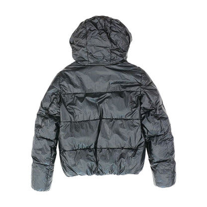 Black Solid Puffer Jacket