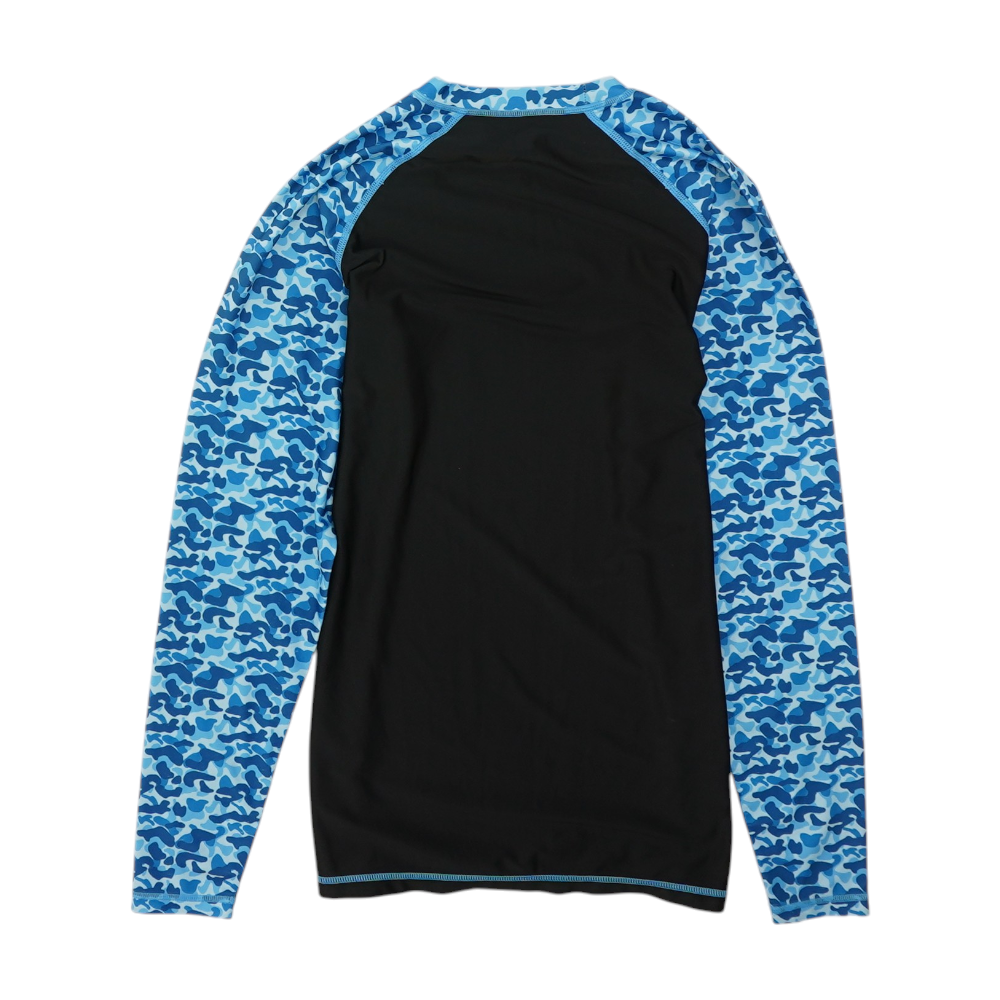 Black Color Block Swim Top