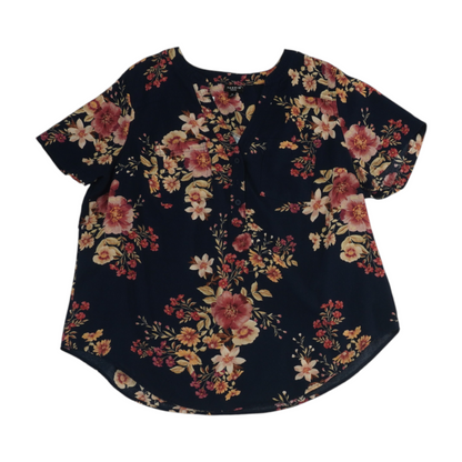 Navy Floral Blouse