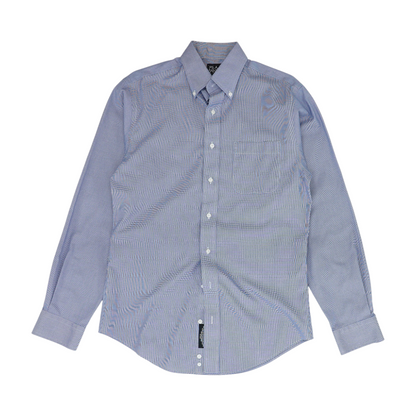 Blue Houndstooth Long Sleeve Button Down