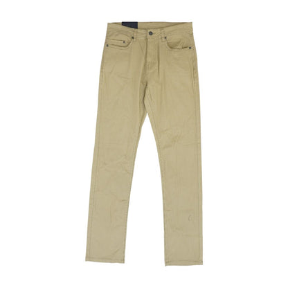 Khaki Solid Casual Pants