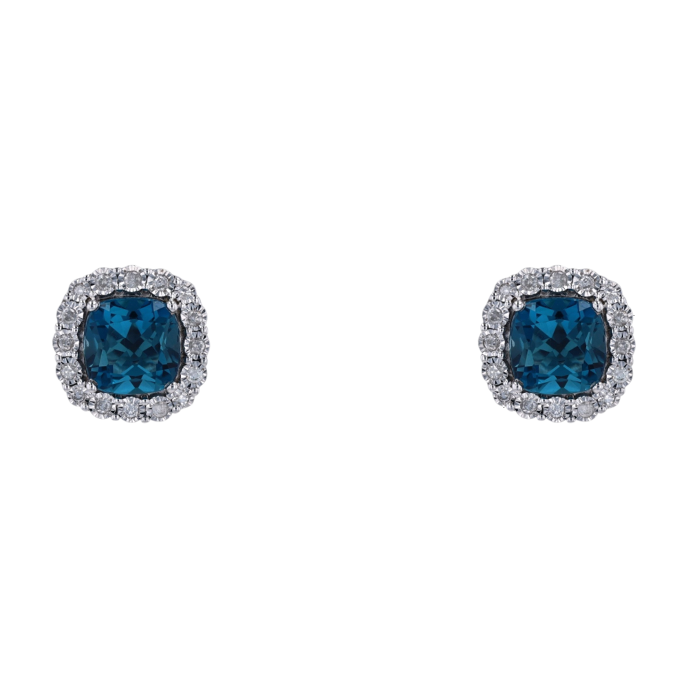6 1/6 ctw 14K White Gold Topaz Stud Earrings