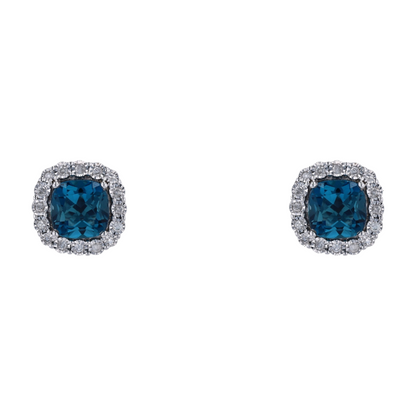 6 1/6 ctw 14K White Gold Topaz Stud Earrings