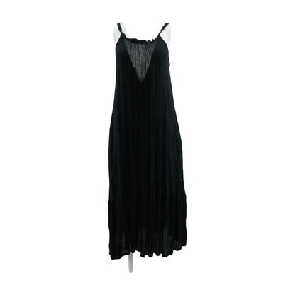 Black Solid Maxi Dress