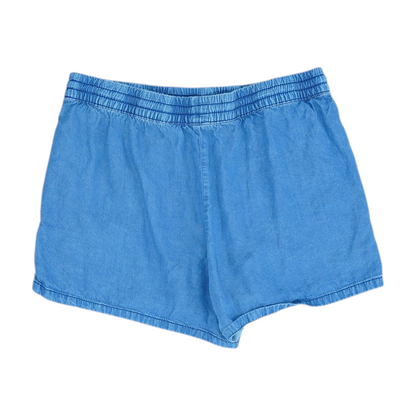 Blue Solid Denim Shorts