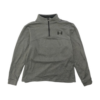 Gray Solid 1/4 Zip Pullover