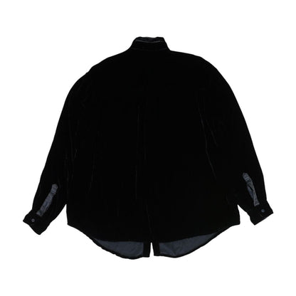 Black Solid Long Sleeve Button Down