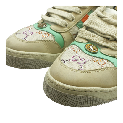 Beige GG Crystal Screener Sneaker