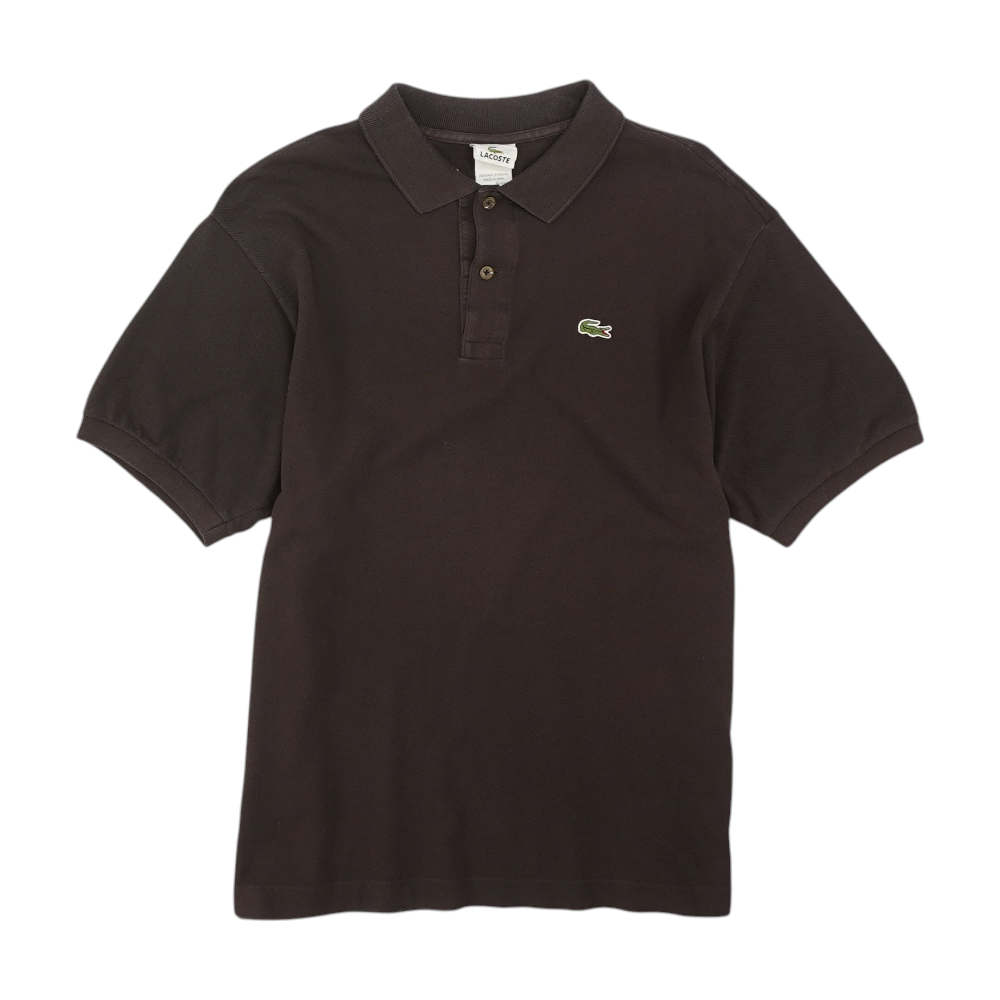 Brown Solid Short Sleeve Polo