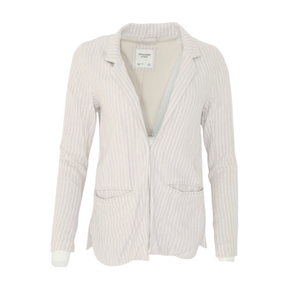 Beige Striped Blazer