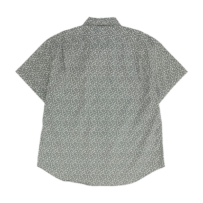 Gray Floral Short Sleeve Button Down
