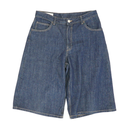 Navy Solid Denim Capris