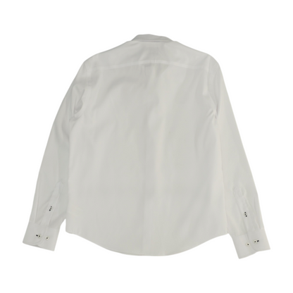 White Solid Long Sleeve Button Down